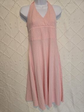 H&M Pink and White Striped Top with Halter Detail